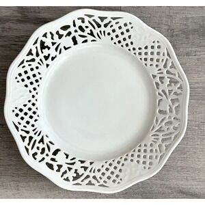 Schumann Bavaria Arzberg Germany Plate White Pierced Reticulated Porcelain